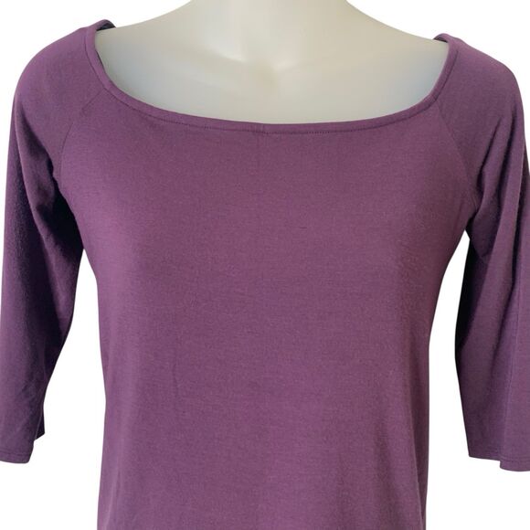 Elin Kling (Toteme) For Marciano T-Shirt Medium 3/4 Sleeve SOFT Stretchy Purple - Picture 3 of 11
